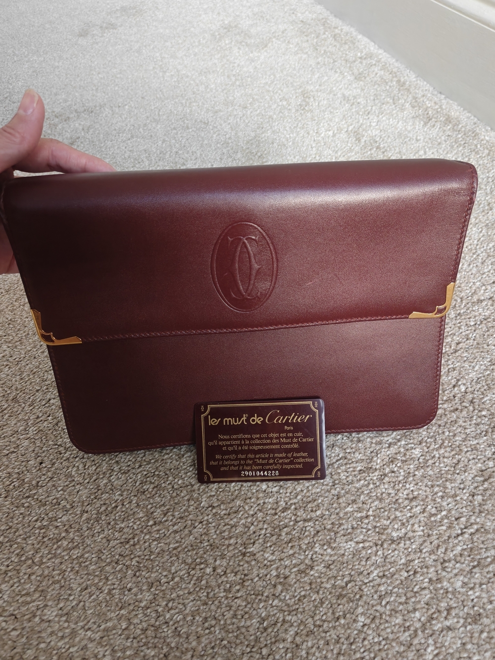 Cartier Le Must Burgundy Leather Document Case